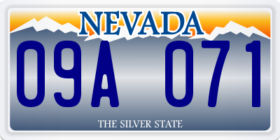 NV license plate 09A071