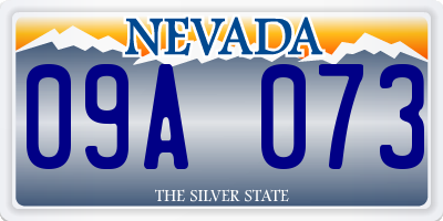 NV license plate 09A073