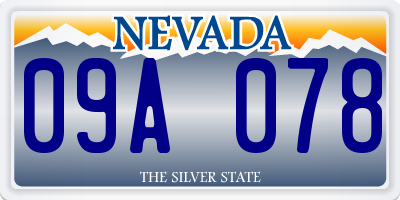 NV license plate 09A078