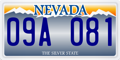 NV license plate 09A081