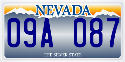 NV license plate 09A087