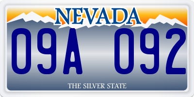 NV license plate 09A092