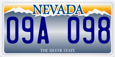 NV license plate 09A098