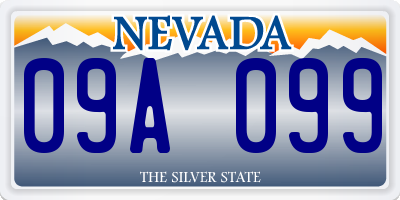 NV license plate 09A099