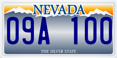 NV license plate 09A100