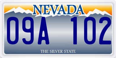 NV license plate 09A102