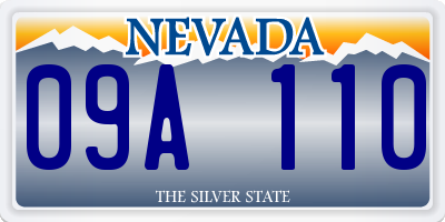 NV license plate 09A110