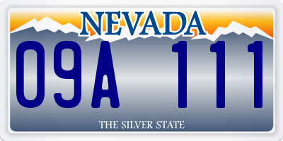 NV license plate 09A111