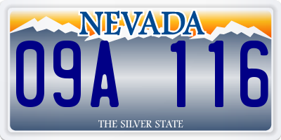 NV license plate 09A116