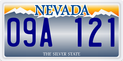 NV license plate 09A121