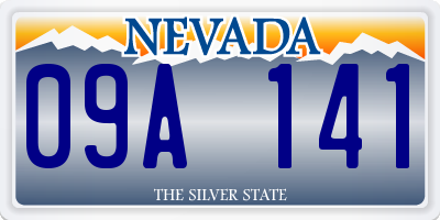 NV license plate 09A141