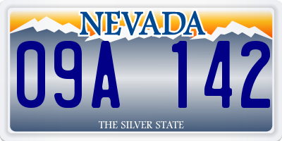 NV license plate 09A142