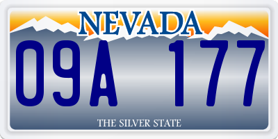 NV license plate 09A177