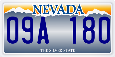 NV license plate 09A180