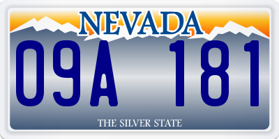 NV license plate 09A181