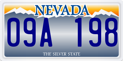 NV license plate 09A198