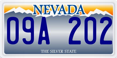 NV license plate 09A202