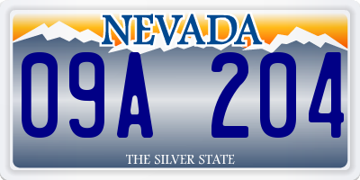 NV license plate 09A204