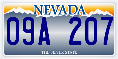 NV license plate 09A207