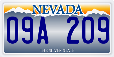 NV license plate 09A209