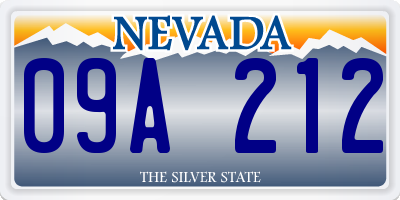 NV license plate 09A212