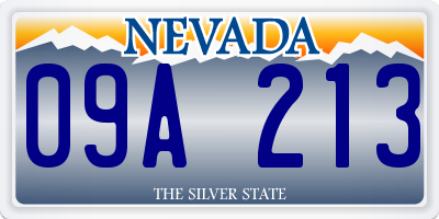 NV license plate 09A213