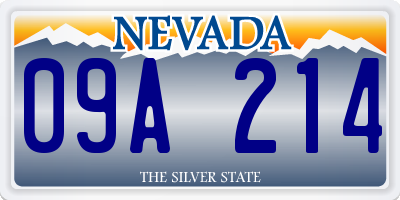 NV license plate 09A214