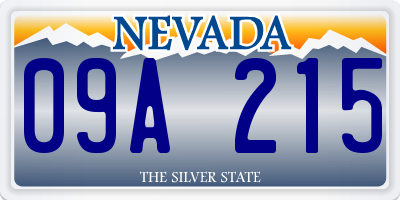 NV license plate 09A215