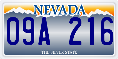 NV license plate 09A216