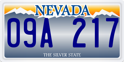 NV license plate 09A217