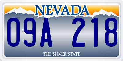 NV license plate 09A218