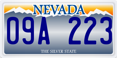 NV license plate 09A223