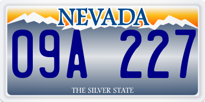 NV license plate 09A227