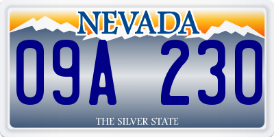 NV license plate 09A230