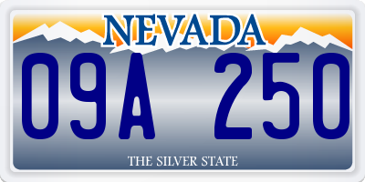 NV license plate 09A250