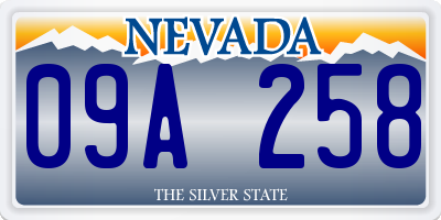 NV license plate 09A258