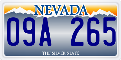 NV license plate 09A265