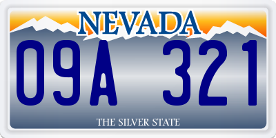 NV license plate 09A321