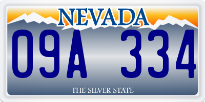 NV license plate 09A334