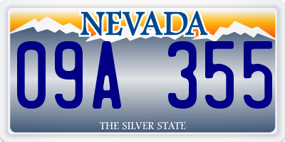 NV license plate 09A355