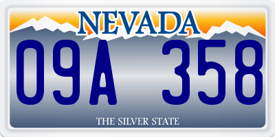 NV license plate 09A358