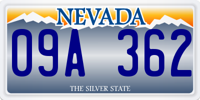 NV license plate 09A362