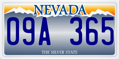 NV license plate 09A365