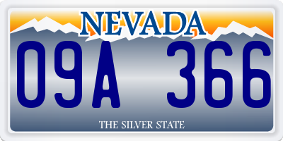 NV license plate 09A366