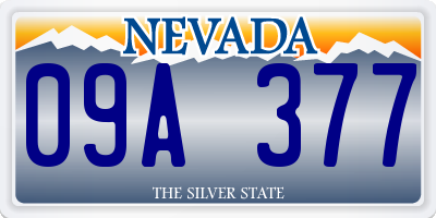 NV license plate 09A377