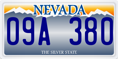 NV license plate 09A380