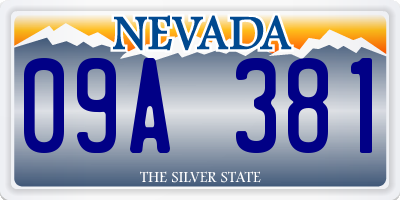 NV license plate 09A381