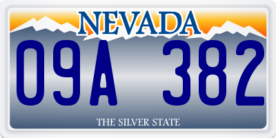 NV license plate 09A382