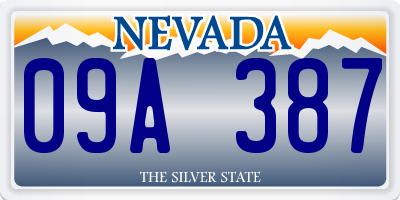 NV license plate 09A387