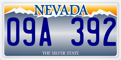 NV license plate 09A392